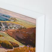 "in the nick of time" - Art Print in ochre by Jess Franks - Frame Close-up