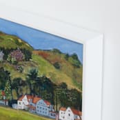 "Fort Baker, Marin Headlands" - Art Print in California Green and Gold by Valerie Hamill - Frame Close-up