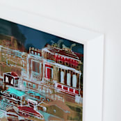 "Venice at night" - Art Print in Blue and Earth colors by Oana Prints - Frame Close-up