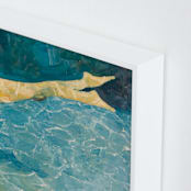 "Submerge I" - Art Print in Deep Sea Blue by Debra Butler - Frame Close-up