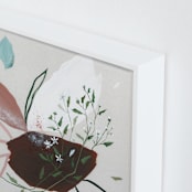 "Flower Crown For You" - Art Print in Burgundy Wine by Sarah McInroe - Frame Close-up