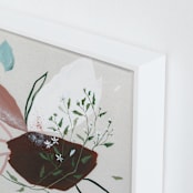 "Flower Crown For You" - Art Print in Burgundy Wine by Sarah McInroe - Frame Close-up