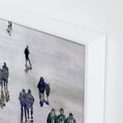 "In the crowd" - Art Print in blue petrol by Lulaloo - Frame Close-up