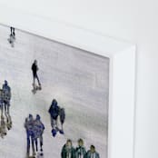"In the crowd" - Art Print in blue petrol by Lulaloo - Frame Close-up