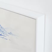 "Cascade Blues" - Art Print in Mountain Blue by Marguerite Andrews - Frame Close-up