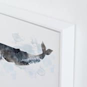 "Whale Series One" - Art Print in charcoal grey by Shirley Lin Schneider - Frame Close-up