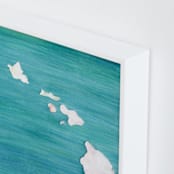 "Hawaii in Paint" - Art Print in Hawaiian Blue by Denise Wong - Frame Close-up