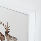 "Merry Christmas, Comet & Cupid " - Art Print in Deer Sepia by jinseikou - Frame Close-up