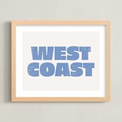 "Coast Vibes III" - Art Print in Coastal Blue by Itsy Belle Studio - Framed