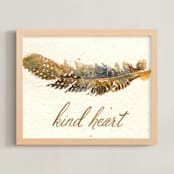 "Kind Heart" - Art Print in Yellow Gold by Stephanie Toral - Framed
