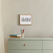 "Linear Cityscape" - Art Print in Black by Daniela - In a Room