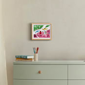 "City State of Mind" - Art Print in Flamingo Pink by Jordan Sondler - In a Room