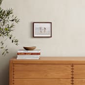 "Hand Sketched Frame" - Foil Framed Photo in Gold by June Letters Studio - In a Room