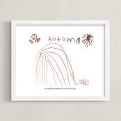 "Your Drawing As Foil Art Print" - Custom Foil Print in Rose Gold by Minted - Framed