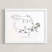 "Your Drawing: Landscape Custom Letterpress Print" - Custom Letterpress Print in Warm Gray by Minted - Framed