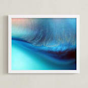 "Wave Flow" - Art Print in Aqua by Heather Young Art - Framed