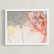 "Red Loops" - Art Print in Rosy Red by Kirsta Benedetti - Framed