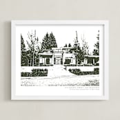 "House: Custom Print with Text" - Custom Print in Olive Shadow by Minted - Framed