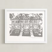 "House: Landscape Custom Letterpress Print" - Custom Letterpress Print in Warm Gray by Minted - Framed