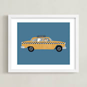 "New York" - Art Print in Taxi by Jenna Holcomb - Framed