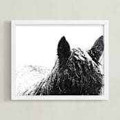 "Snowstorm" - Art Print in Black and White by Leslie Le Coq - Framed