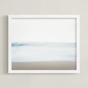"The Sea" - Art Print in Blue Grey by Heather Deffense - Framed