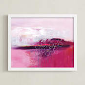 "Wide Awake" - Art Print in Purple and Pink by Julie Hawkins - Framed