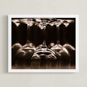 "Wine Bar I" - Art Print in Warm Sepia by Shannon Howard - Framed