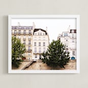 "Along Side the Seine 2" - Art Print in Beige by Kathy Par - Framed
