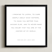 "Your Vows: Square Orientation Custom Print " - Custom Print in Deep Gray by Minted - Framed