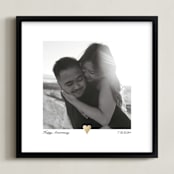 "With a Heart: Square Foil Framed Photo" - Foil Framed Photo in Gold by Laura Hamm - Framed
