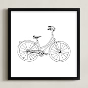 "bicycle" - Art Print in Black by Phrosné Barwood - Framed