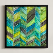 "Hudson" - Art Print in Chameleon Green by Stacy Kron - Framed