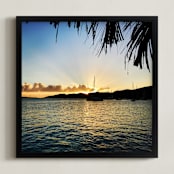 "Island Feels" - Art Print in Sunset by Hannah Graham - Framed