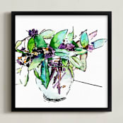 "I Odora You Daphne " - Art Print in Leafy Green by Lisa McLean - Framed