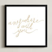 "Anywhere with You" - Art Print in gold by rose lindo - Framed