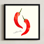 "Caliente" - Art Print in Cream by Red Impressionz - Framed