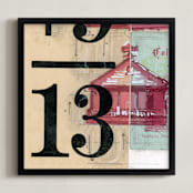 "Schoolhouse Rock No.1" - Art Print in Red by Kelly Maron Horvath - Framed