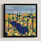 "Raised Bogs of Germany" - Art Print in Burnt Orange by Jane Clark - Framed