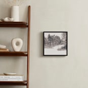 "Play on a Winters Day 2" - Art Print in Warm Gray Taupe by Jacquelyn Sloane Siklos - In a Room