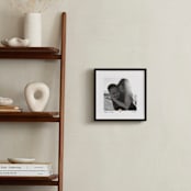 "With a Heart: Square Foil Framed Photo" - Foil Framed Photo in Gold by Laura Hamm - In a Room