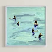 "Waiting, Malibu 2012" - Art Print in Ocean Blue by Annie Seaton - Framed