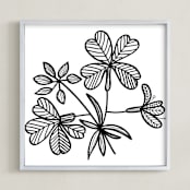 "heart leaves" - Art Print in black by Ramoncita - Framed