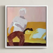 "Sunday" - Art Print in Sorbet by Mary Ketch - Framed Canvas