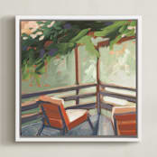 "Wisteria Hideaway" - Art Print in Sunrise by Khara Ledonne - Framed Canvas