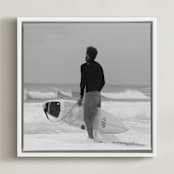 "Don't Worry, Be Happy I" - Art Print in Black and White by Annie Seaton - Framed Canvas