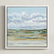 "Of the Prairies" - Art Print in Pistachio by Nicole Walsh - Framed Canvas