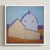 "Sensing Spring" - Art Print in Cyan Sky by Carol C. Young - Framed Canvas