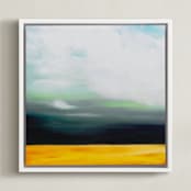"Golden Grain" - Art Print in Golden Sienna by Amy Hall - Framed Canvas