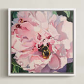 "My Garden P1" - Art Print in Frosted Pink by Mandy Trimble Leonard - Framed Canvas